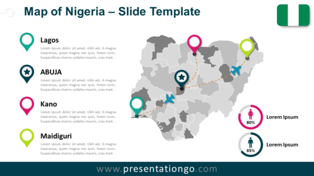 Free Map of Nigeria for PowerPoint and Google Slides
