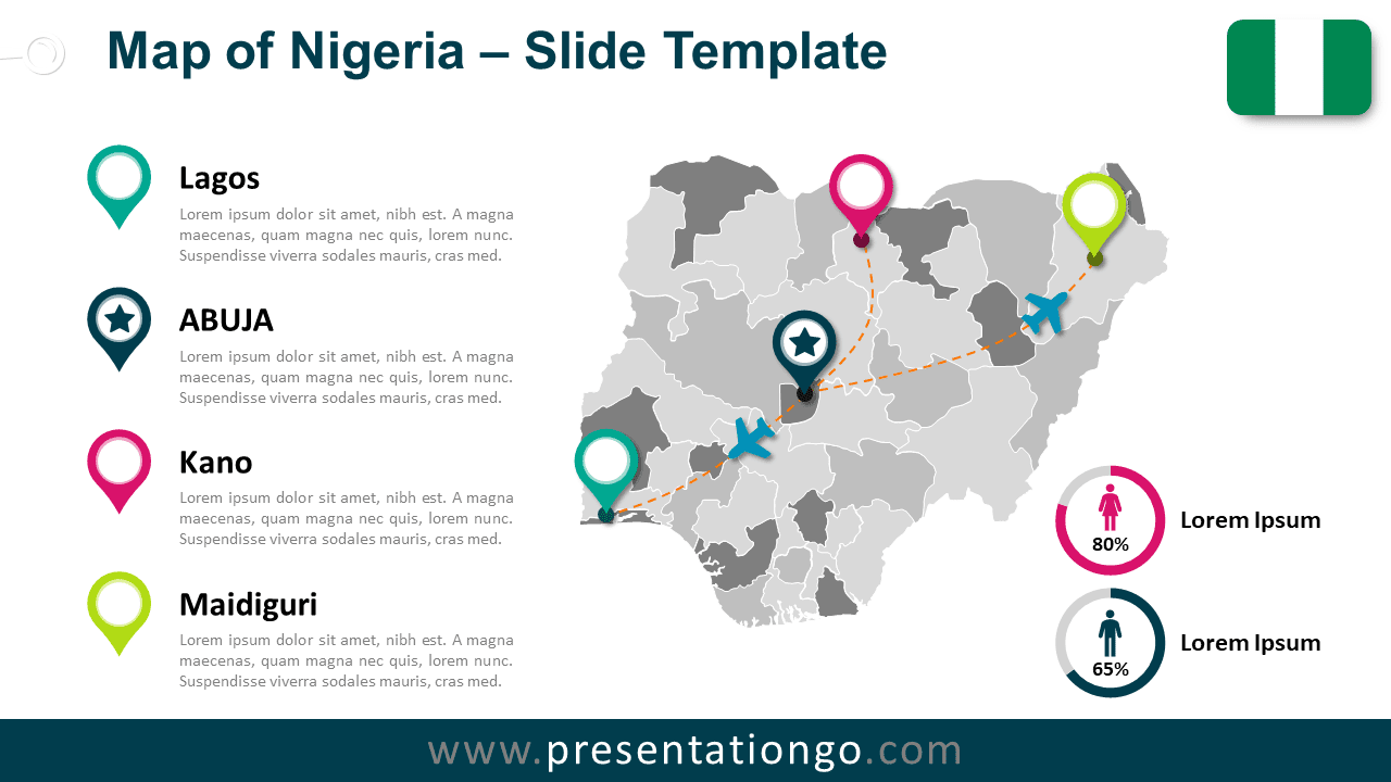 Free Map of Nigeria for PowerPoint and Google Slides