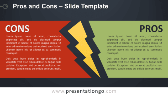 Pros and Cons Infographic for PowerPoint and Google Slides Free Pros and Cons Infographic for PowerPoint and Google Slides