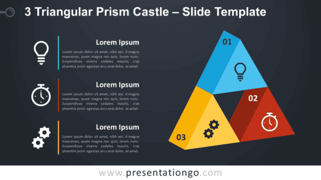 Free 3 Triangular Prism Castle Diagram for PowerPoint and Google Slides