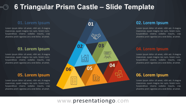 Free 6 Triangular Prism Castle Diagram for PowerPoint and Google Slides
