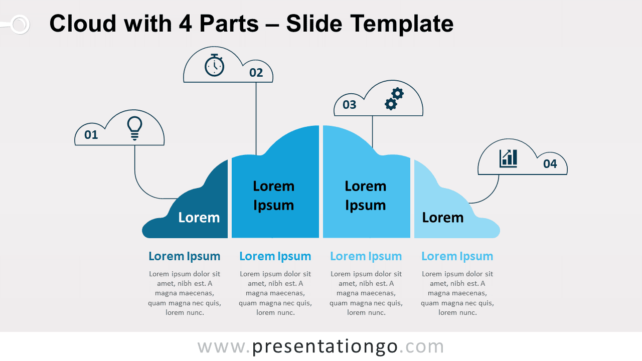 Free Cloud with 4 Parts for PowerPoint and Google Slides
