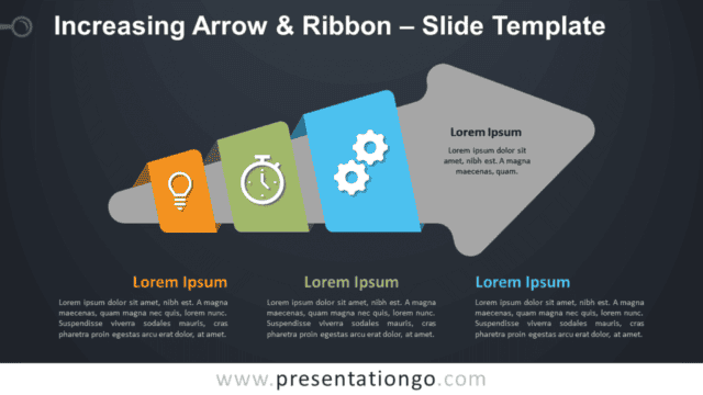 Increasing Arrow & Ribbon Diagram for PowerPoint and Google Slides Free Increasing Arrow & Ribbon Diagram for PowerPoint and Google Slides