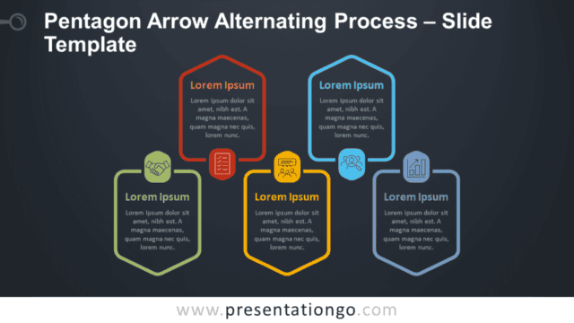 Pentagon Arrow Alternating Process Infographic for PowerPoint and Google Slides Free Pentagon Arrow Alternating Process Infographic for PowerPoint and Google Slides