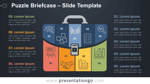 Puzzle Briefcase Infographic for PowerPoint and Google Slides Free Puzzle Briefcase Infographic for PowerPoint and Google Slides
