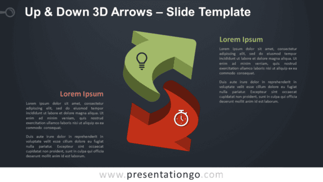 Up & Down 3D Arrows Infographic for PowerPoint and Google Slides Free Up & Down 3D Arrows Infographic for PowerPoint and Google Slides