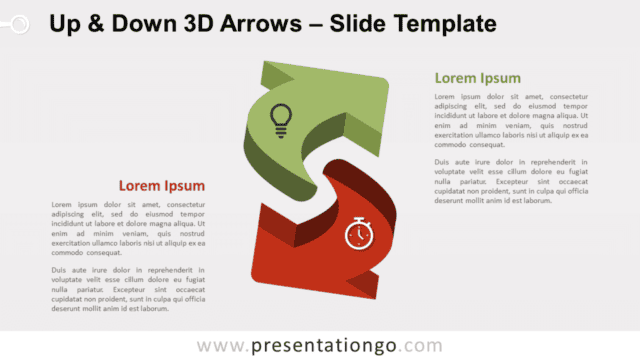 Up & Down 3D Arrows for PowerPoint and Google Slides Free Up & Down 3D Arrows for PowerPoint and Google Slides