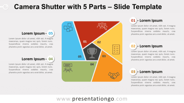 Camera Shutter with 5 Parts for PowerPoint and Google Slides Free Camera Shutter with 5 Parts for PowerPoint and Google Slides