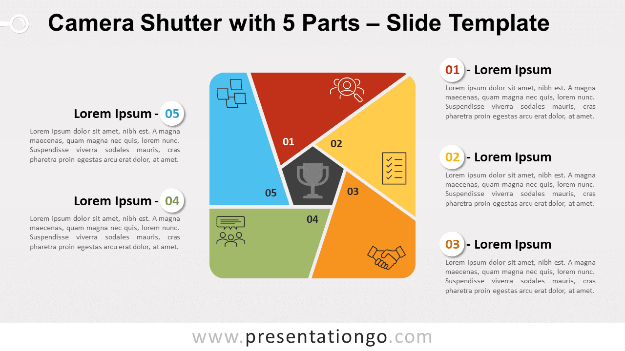 Free Camera Shutter with 5 Parts for PowerPoint and Google Slides