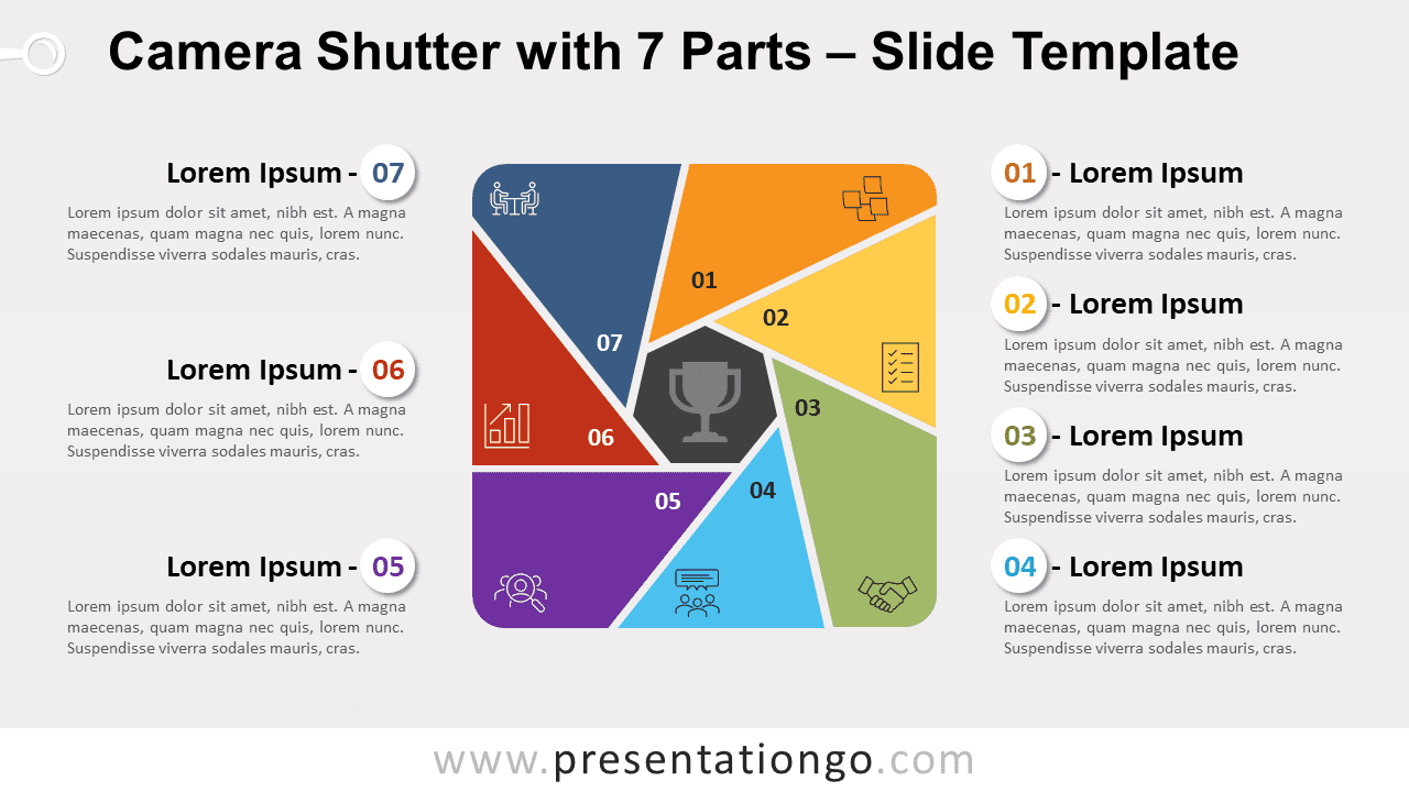 Free Camera Shutter with 7 Parts for PowerPoint and Google Slides