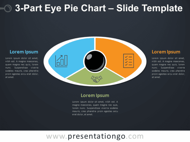 3-Part Eye Pie Chart for PowerPoint Diagram