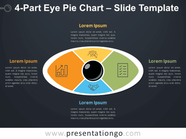 4-Part Eye Pie Chart for PowerPoint Diagram
