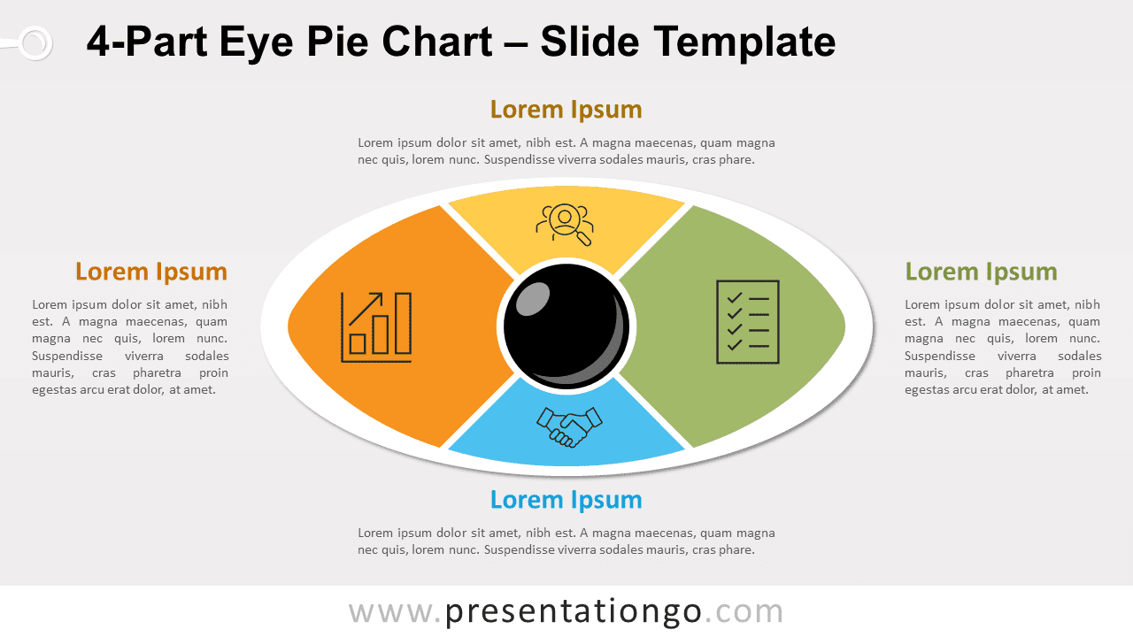 4-Part Eye Pie Chart for PowerPoint and Google Slides