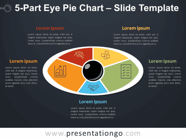 5-Part Eye Pie Chart PowerPoint Diagram
