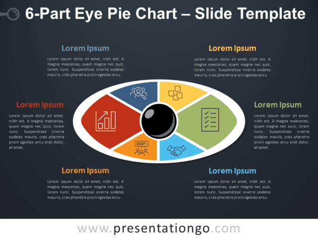 6-Part Eye Pie Chart PowerPoint Diagram