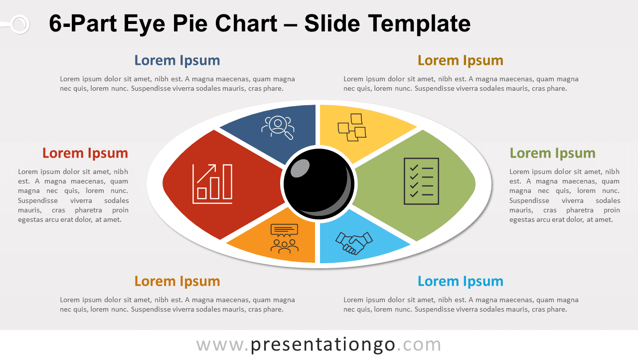 6-Part Eye Pie-Chart for PowerPoint and Google Slides