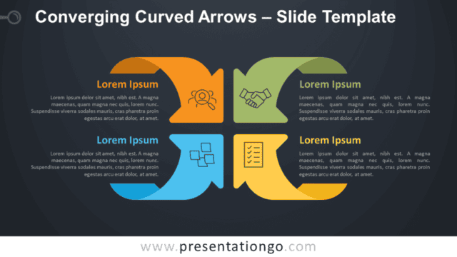 Converging Curved Arrows Matrix for PowerPoint and Google Slides Converging Curved Arrows Matrix for PowerPoint and Google Slides