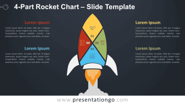 Free 4-Part Rocket Chart Diagram for PowerPoint and Google Slides