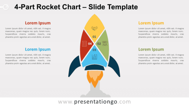 Free 4-Part Rocket Chart for PowerPoint and Google Slides