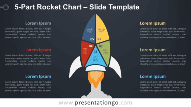 Free 5-Part Rocket Chart Diagram for PowerPoint and Google Slides