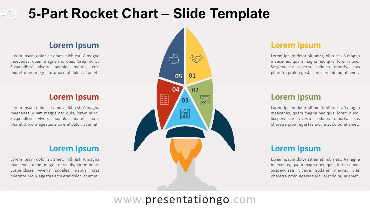 Free 5-Part Rocket Chart for PowerPoint and Google Slides