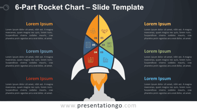 Free 6-Part Rocket Chart Diagram for PowerPoint and Google Slides