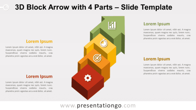 Block Arrow with 4 Parts for PowerPoint and Google Slides Free Block Arrow with 4 Parts for PowerPoint and Google Slides