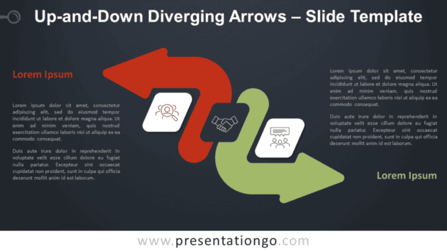 Free Up-and-Down Diverging Arrows Diagram for PowerPoint and Google Slides