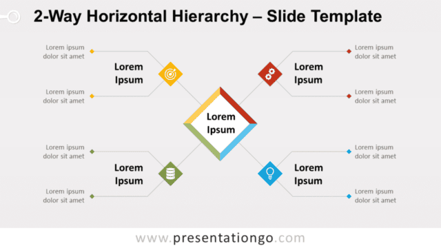 2-Way Horizontal Hierarchy for PowerPoint and Google Slides Free 2-Way Horizontal Hierarchy for PowerPoint and Google Slides