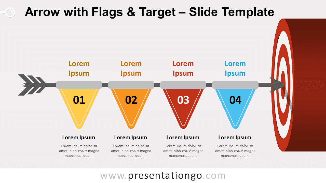 Free Arrow with Flags and Target for PowerPoint and Google Slides