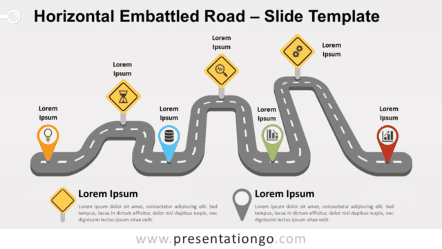 Horizontal Embattled Road for PowerPoint and Google Slides Free Horizontal Embattled Road for PowerPoint and Google Slides