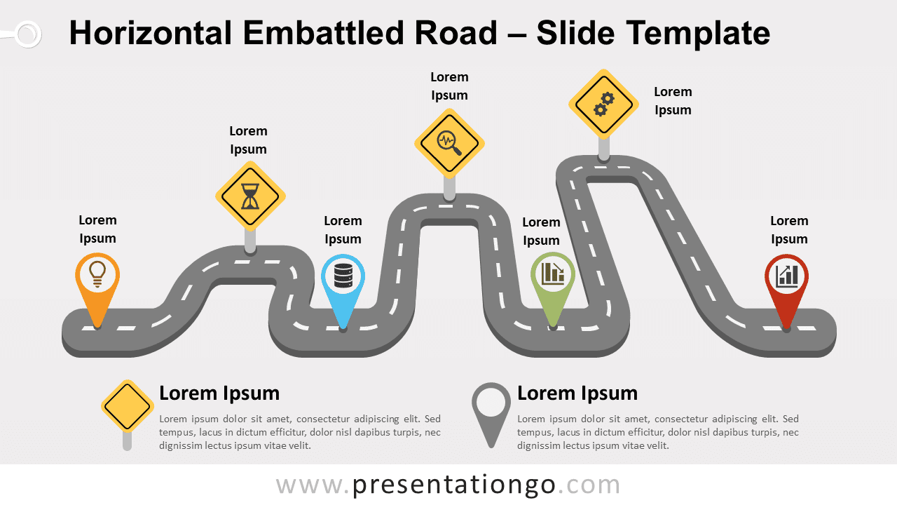 Free Horizontal Embattled Road for PowerPoint and Google Slides