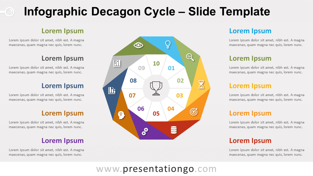 Free Infographic Decagon Cycle for PowerPoint and Google Slides