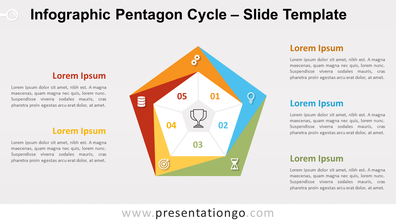 Free Infographic Pentagon Cycle for PowerPoint and Google Slides