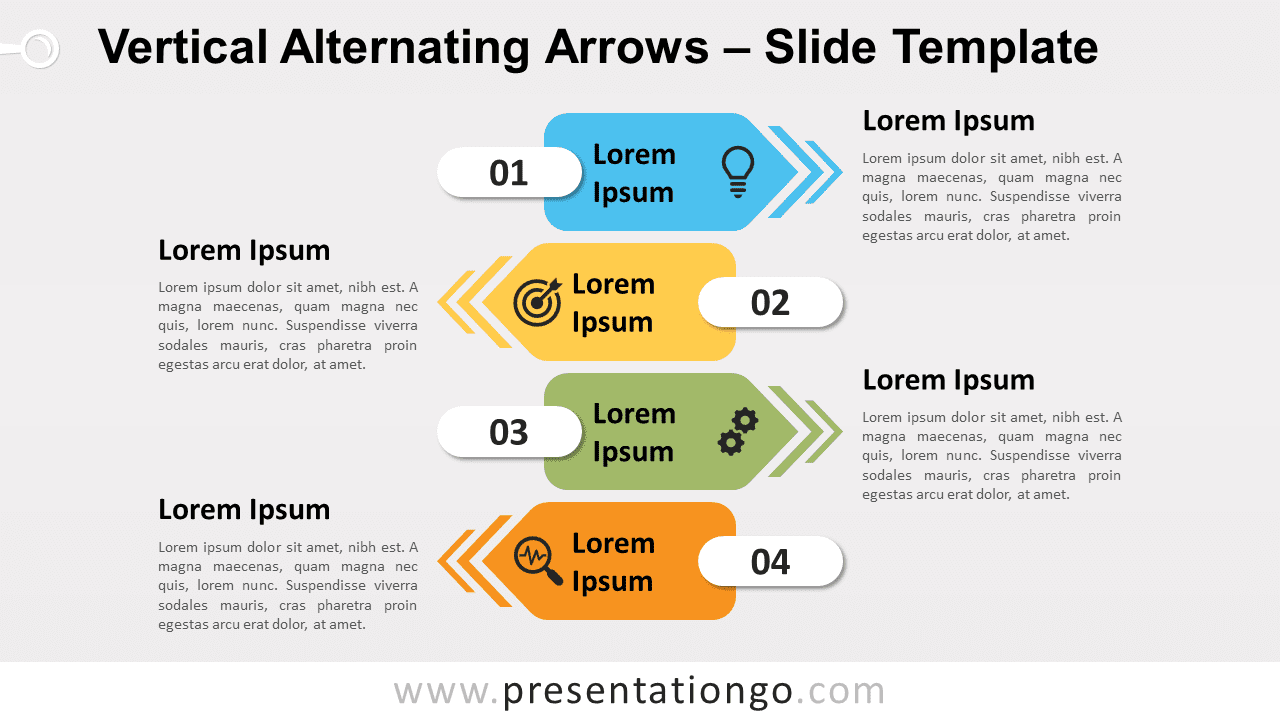 Free Vertical Alternating Arrows for PowerPoint and Google Slides