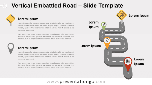 Vertical Embattled Road for PowerPoint and Google Slides Free Vertical Embattled Road for PowerPoint and Google Slides