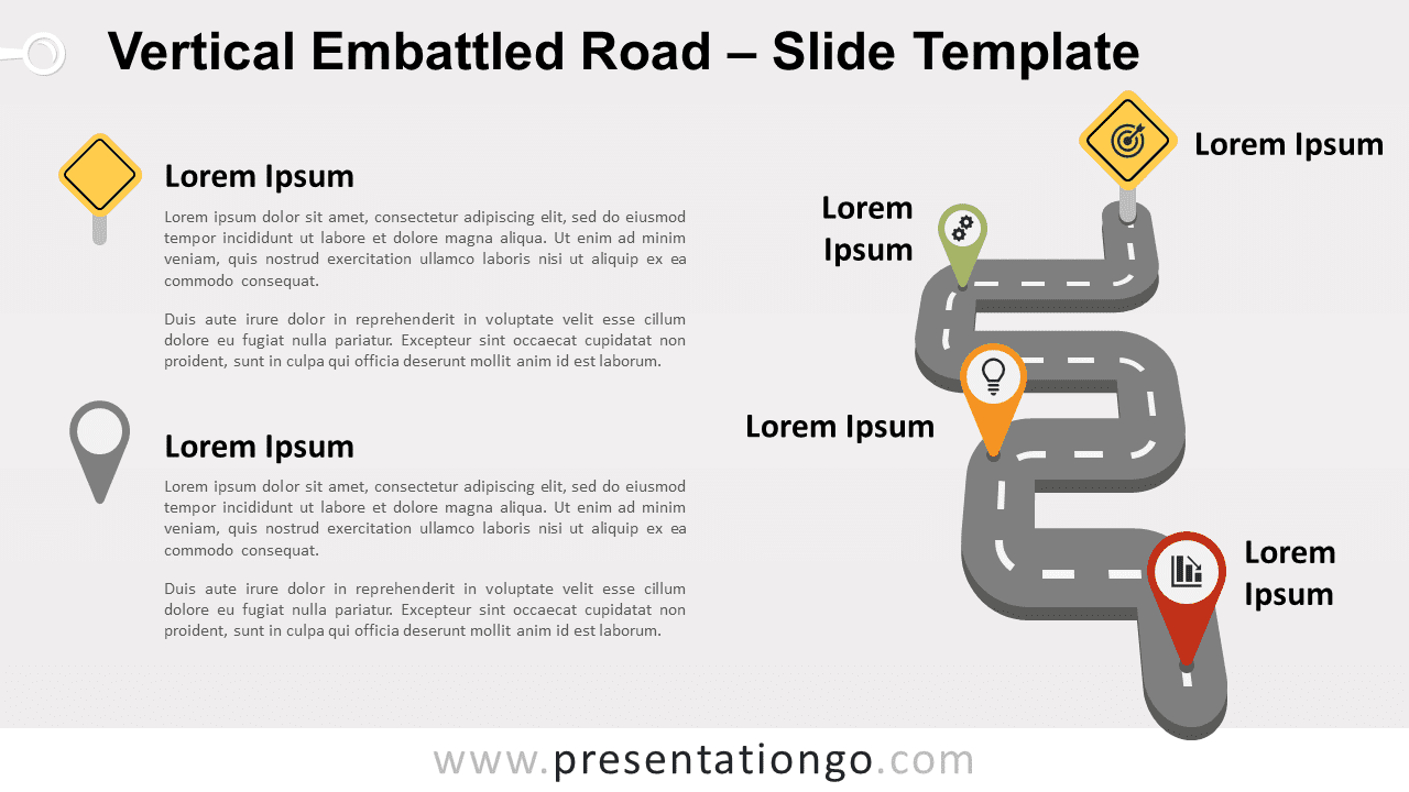 Free Vertical Embattled Road for PowerPoint and Google Slides