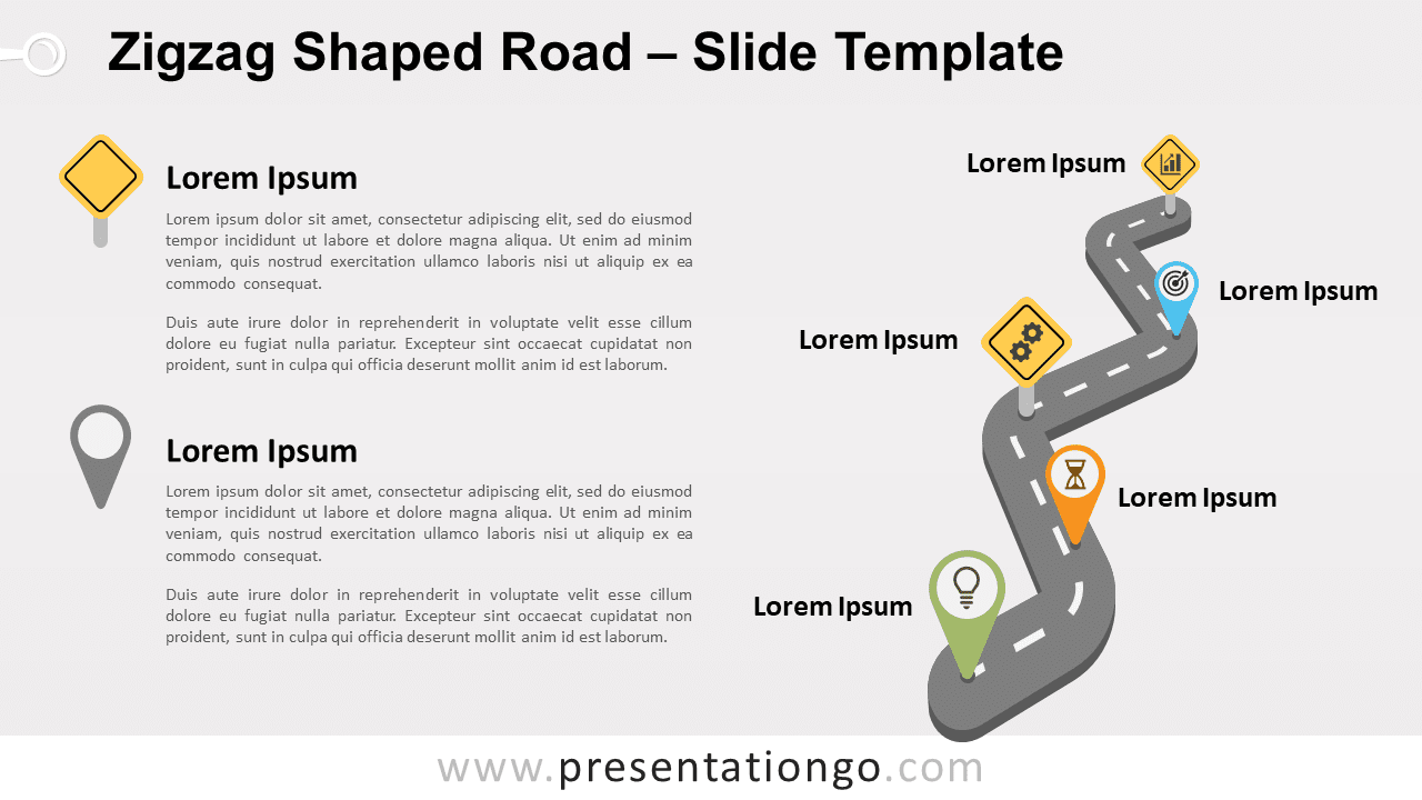 Free Zigzag Road for PowerPoint and Google Slides