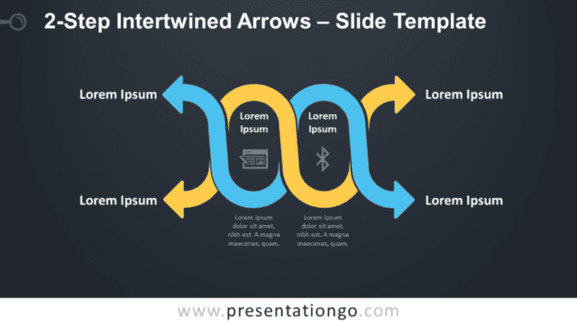 Free 2-Step Intertwined Arrows Graphic for PowerPoint and Google Slides