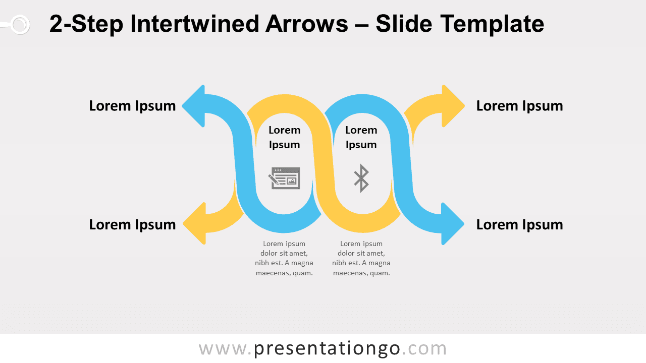 Free 2-Step Intertwined Arrows for PowerPoint and Google Slides
