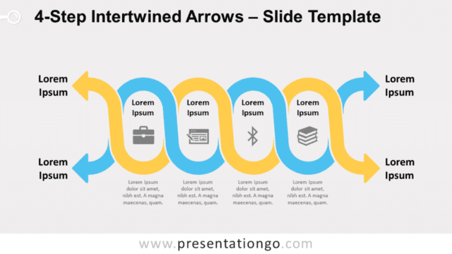 4-Step Intertwined Arrows for PowerPoint and Google Slides Free 4-Step Intertwined Arrows for PowerPoint and Google Slides