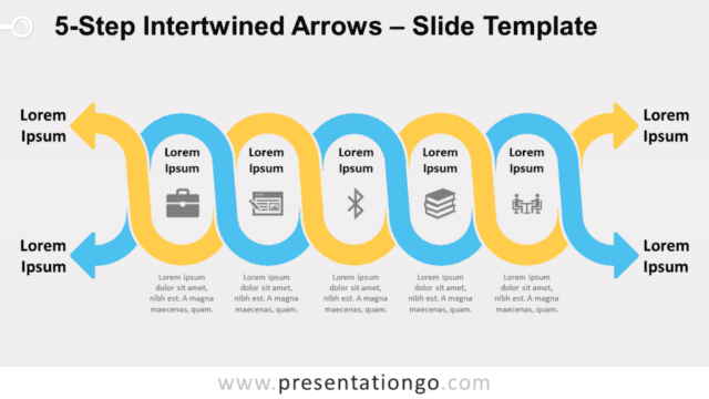 5-Step Intertwined Arrows for PowerPoint and Google Slides Free 5-Step Intertwined Arrows for PowerPoint and Google Slides