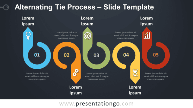 Alternating Tie Process Graphic for PowerPoint and Google Slides Free Alternating Tie Process Graphic for PowerPoint and Google Slides
