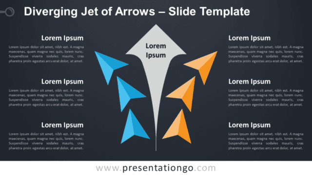 Diverging Jet of Arrows Graphic for PowerPoint and Google Slides Free Diverging Jet of Arrows Graphic for PowerPoint and Google Slides