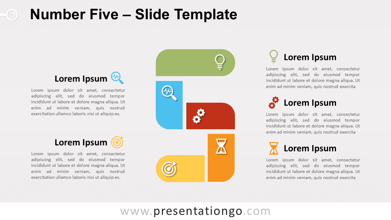 Free Number Five for PowerPoint and Google Slides