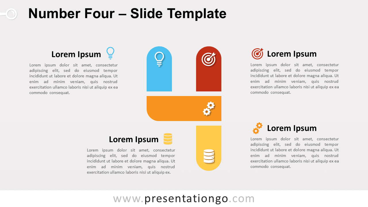 Free Number Four for PowerPoint and Google Slides