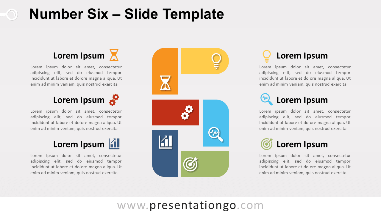 Free Number Six for PowerPoint and Google Slides