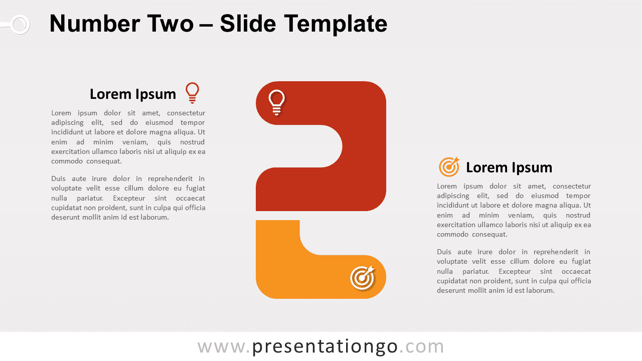 Free Number Two for PowerPoint and Google Slides