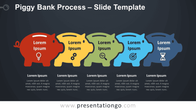 Free Piggy Bank Process Graphic for PowerPoint and Google Slides