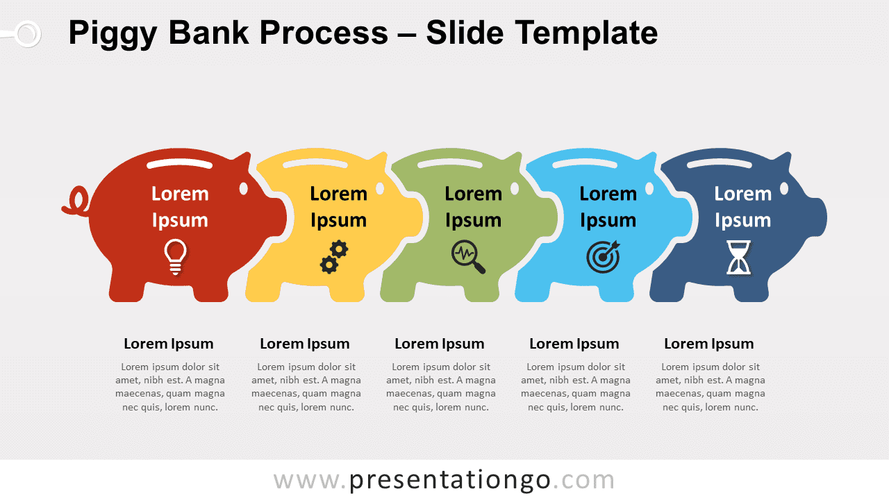 Free Piggy Bank Process for PowerPoint and Google Slides
